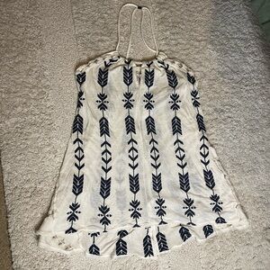 Free People Cream and Black Flowy Knit Top